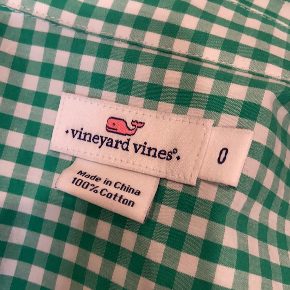 Vineyard Vines Green Gingham Button Down Shirt - Picture 3 of 4